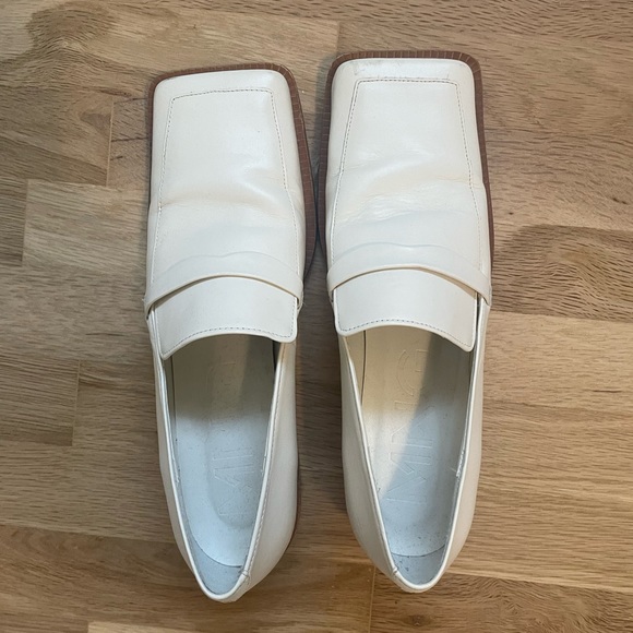 Mango Shoes - Mango loafers, white, square toe, size 38